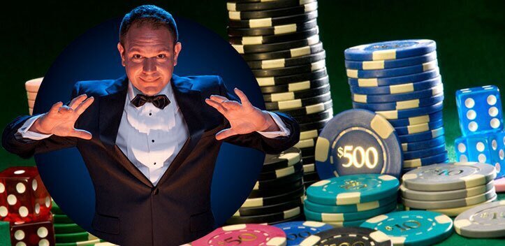 Magician with Casino Chips
