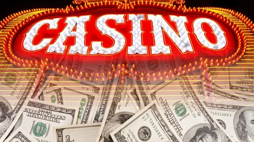 Casino Sign and Money