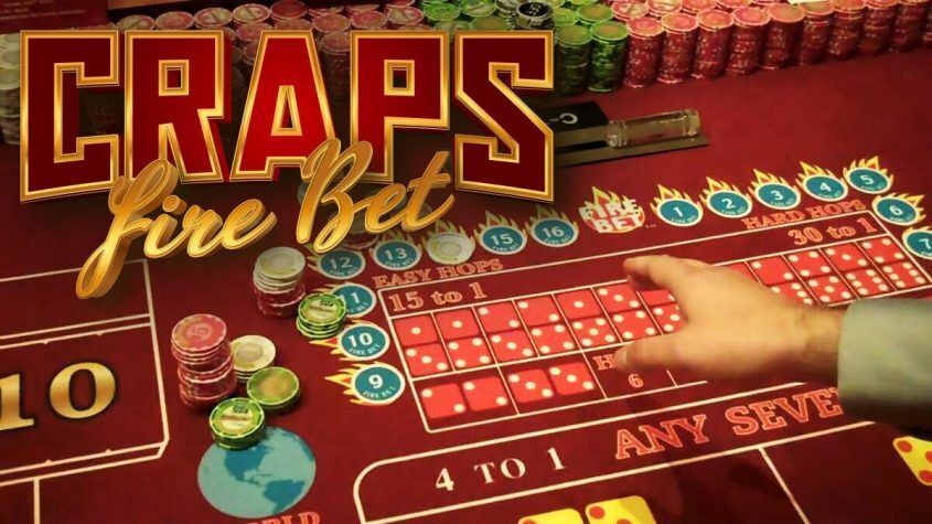 Craps Fire Bet Text on Craps Table