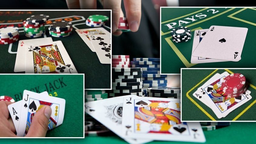 Blackjack, Ace, King, Cards, Table, Chips