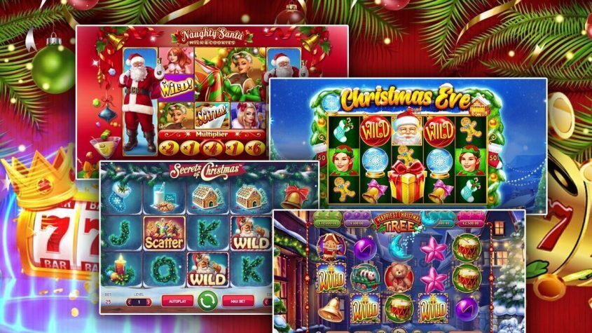 Christmas Slots, Gems, Slots, Snow, Decorations, Tree, Ornaments