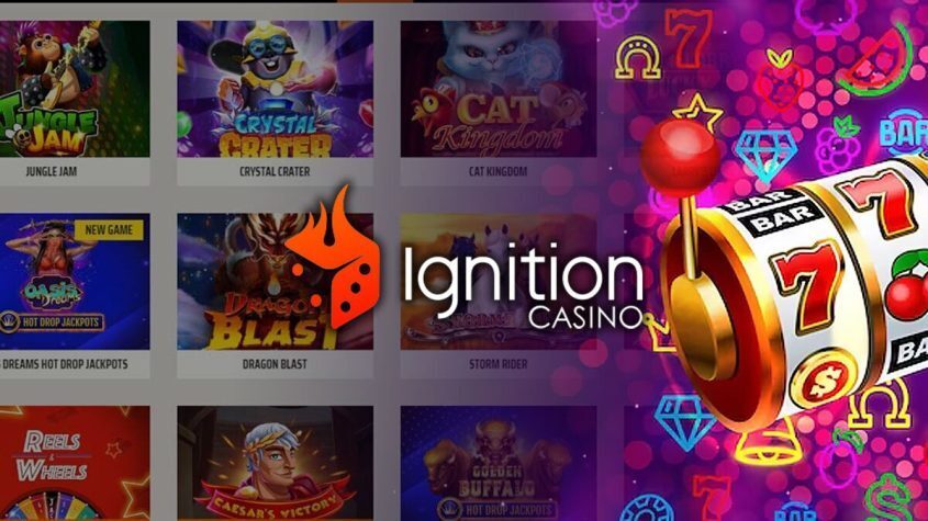 Ignition Casino, Slots, Fire, Dice, Logo, Fruits, Jewels, Games