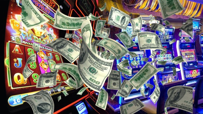 Slots, Jackpots, Money, Bills, Raining Money